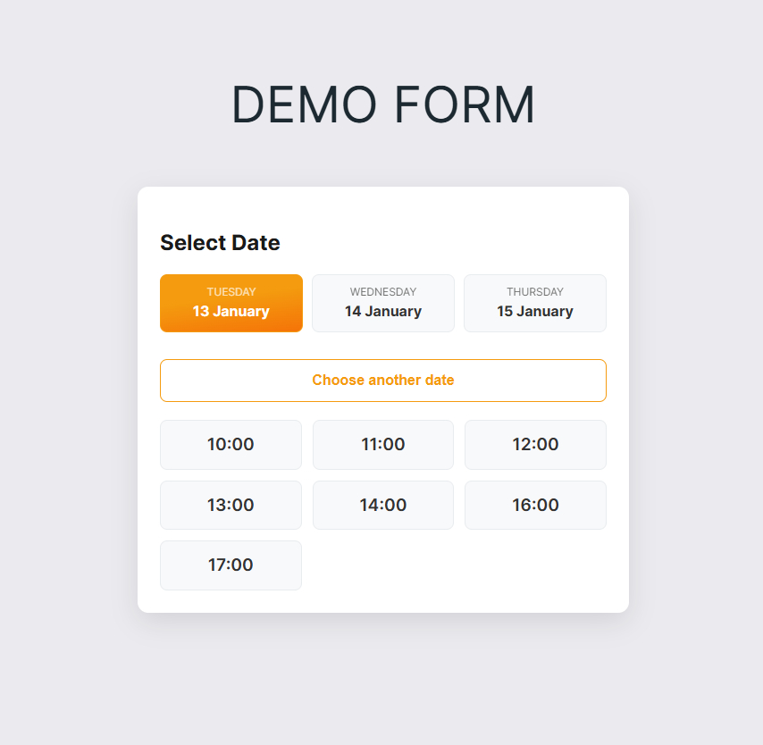 Booking Step 1